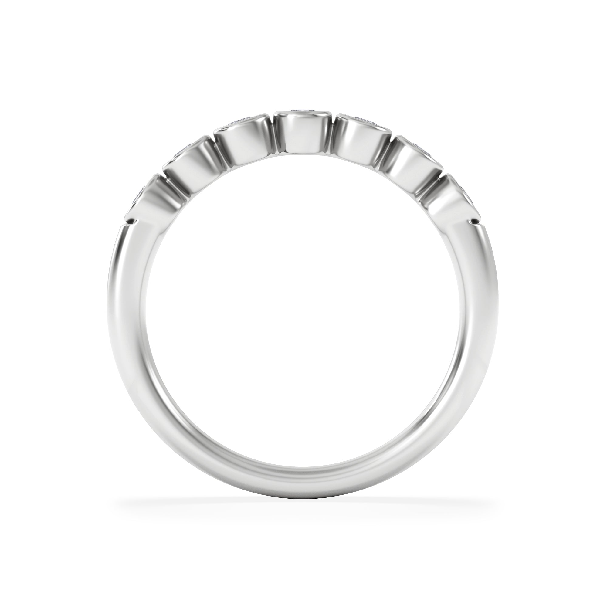 Orbit Half Band 0.30ct F/VS Round Cut Rubover Eternity Ring in Sterling Silver